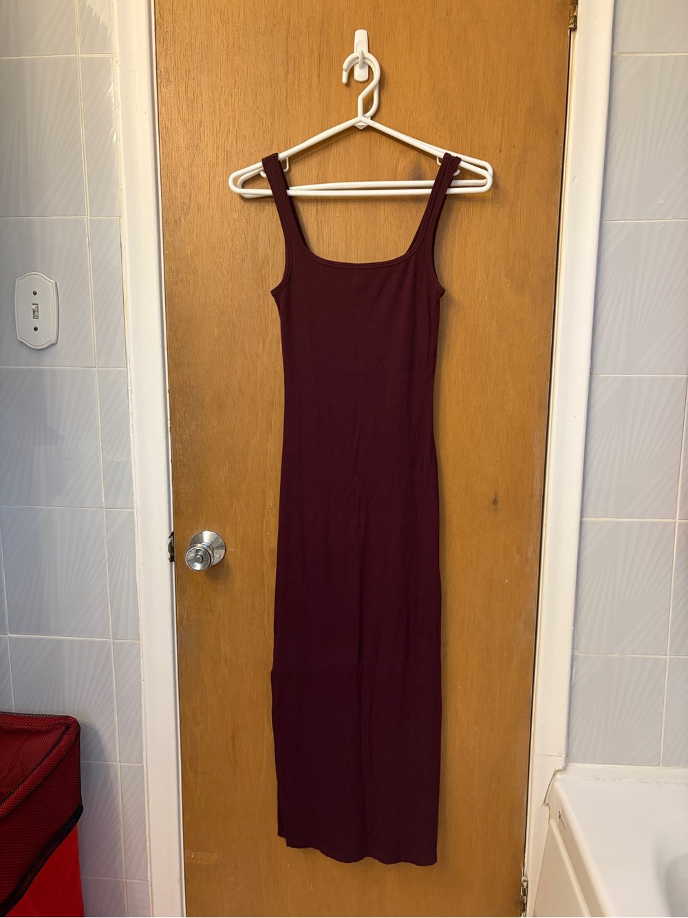 PINK Victoria's Secret Burgundy Sleeveless Square Neck Maxi Dress